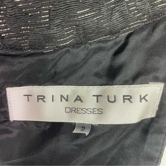 Trina Turk Black Halter Dress Jewels Gold 2 - Picture 8 of 11
